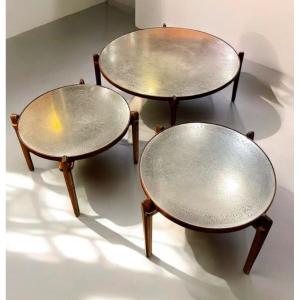 Heinz Lilienthal (1927-2006), Ensemble De Trois Tables De Salon Ca 1960